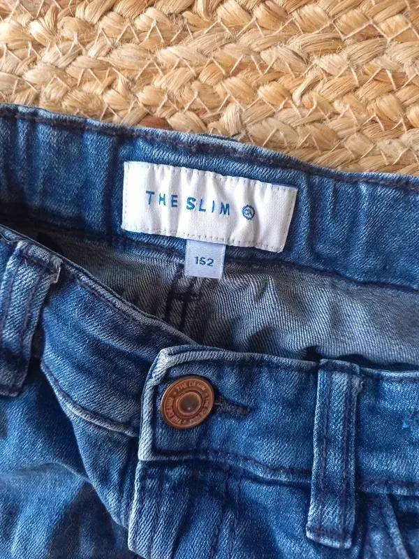 C&A Jeans Gr 140/146/152 Junge, Slim, Hose, navy