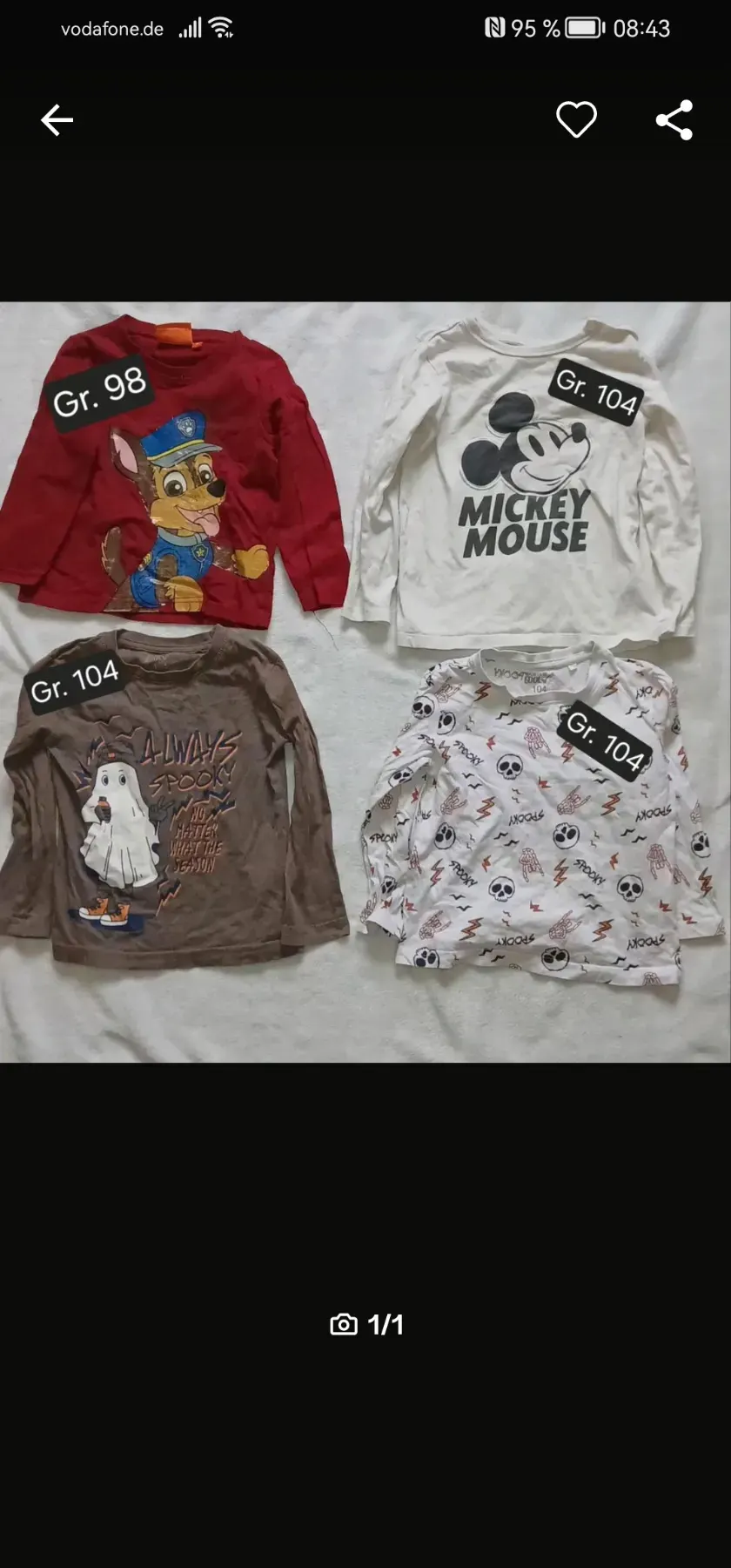 4 tolle T-shirts in den gr. 98/104