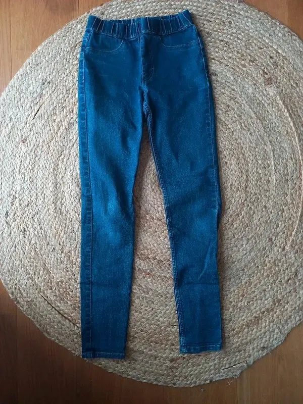 H&M Jeans Jeggings Gr 152 Mädchen, blau, Hose, Frühling, Treggings, neuwertig