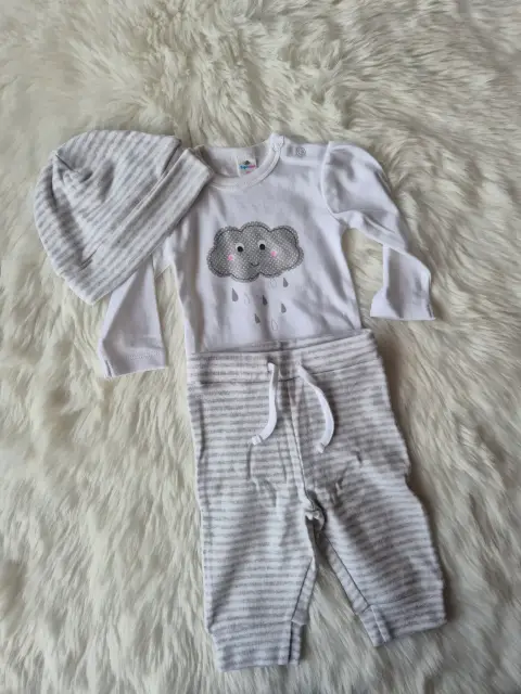 Topomini | Babyset Gr. 56 | Body Hose Mütze Wolke Unisex