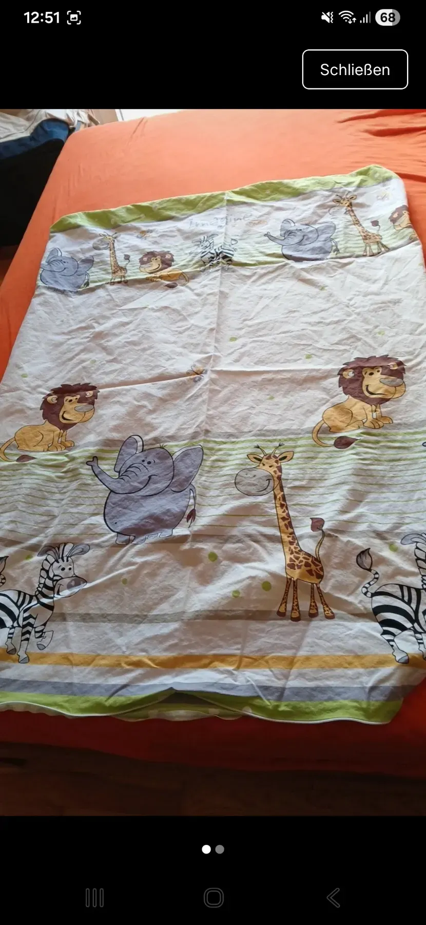 Kinder Bettwäsche mit Safari-Tieren neuwertig