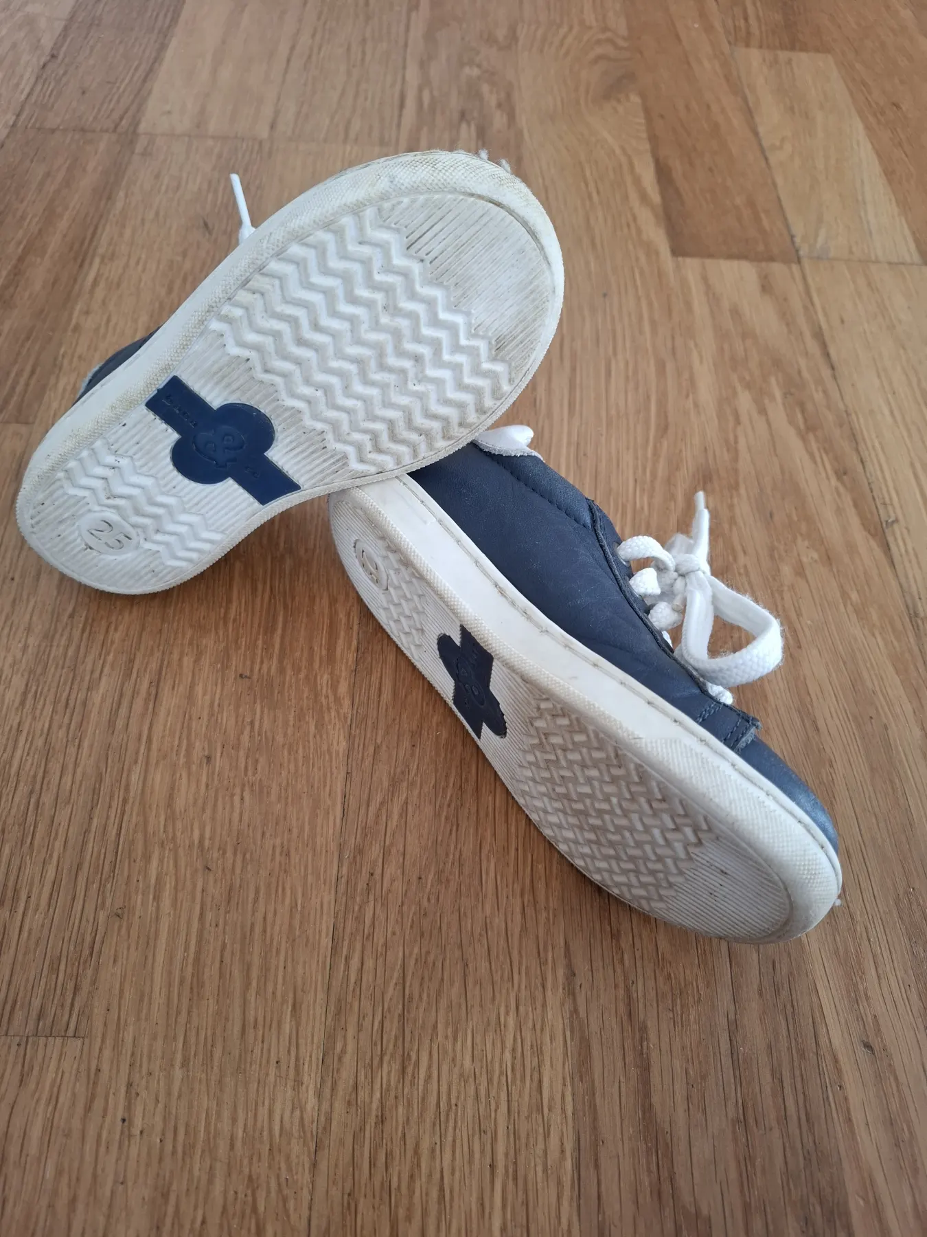 Sneaker Gr. 35 bana&Co Schnürschuhe Leder blau dunkelblau