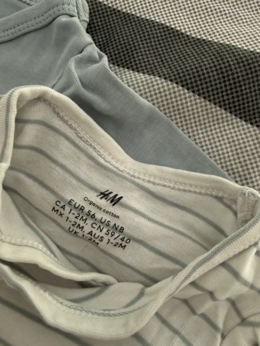 3er-Set Wickelbodys Langarm von H&M (Organic Cotton) – Gr. 56 jungs