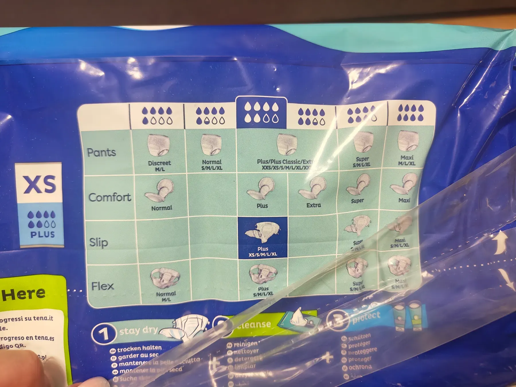 2 Packungen á 30 Stück Tena Proskin Slip XS Plus  Windeln