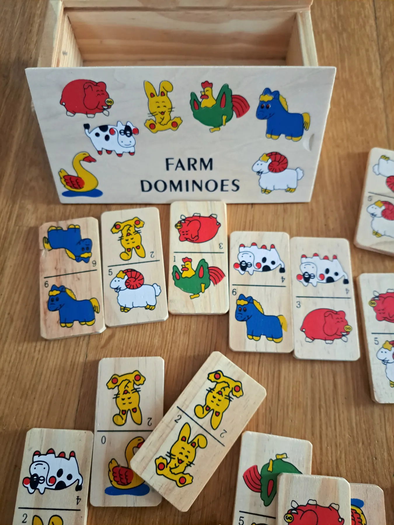 Domino Holz Bauernhof Tiere Farm Holzdomino Bauernhoftiere
