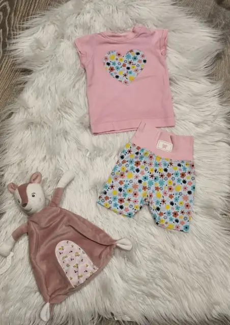 Handmade Baby Mädchen Sommer Set Gr. 56/62