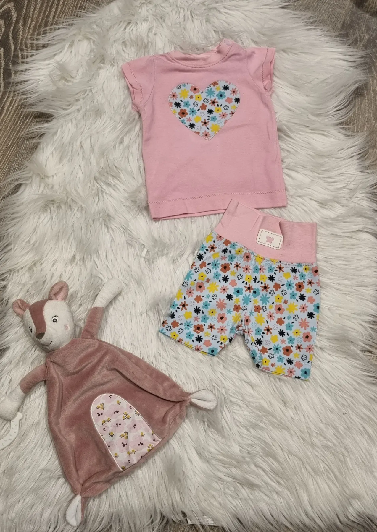 Handmade Baby Mädchen Sommer Set Gr. 56/62
