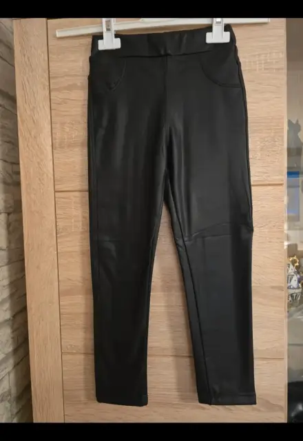 Mädchen Leggins Leder Optik Größe