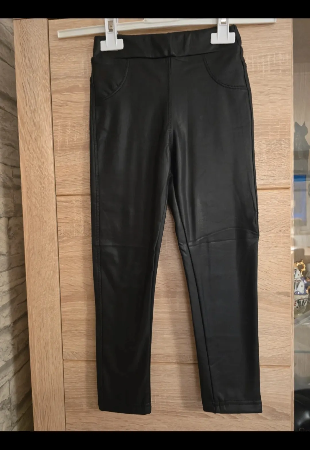 Mädchen Leggins Leder Optik Größe